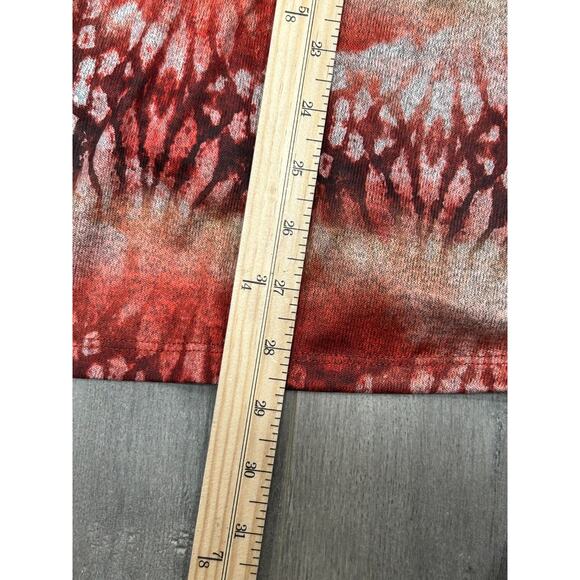 One World Womens Red Tie Dye Long Sleeve Tunic Top With Matching Scarf Size 2X - Picture 15 of 16